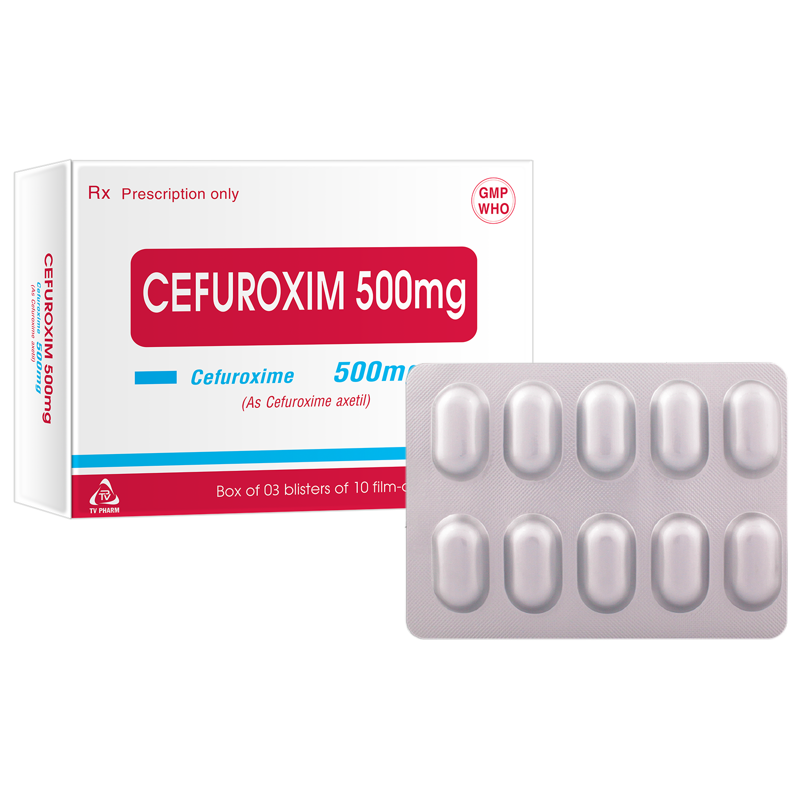 Viên nén bao phim Cefuroxim 500mg V/10, H/30